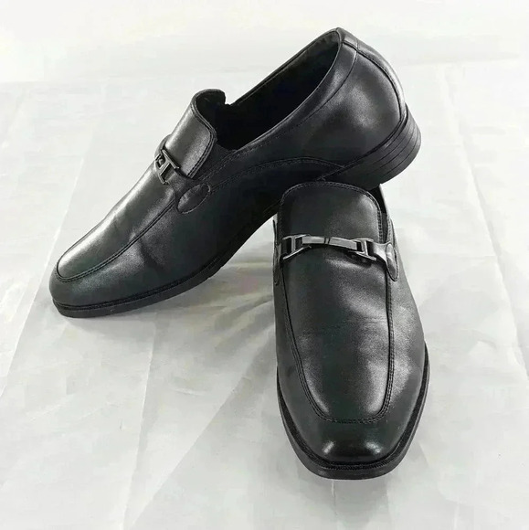 Van Heusen Shoes Men's Size 10.5 M Loafer Flex Memory Foam Black Slip On - Picture 1 of 8